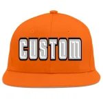 Custom Orange Royal-Orange Flat Eaves Sport Baseball Cap