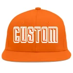 Custom Orange Orange-White Flat Eaves Sport Baseball Cap