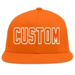 Custom Orange Orange-White Flat Eaves Sport Baseball Cap