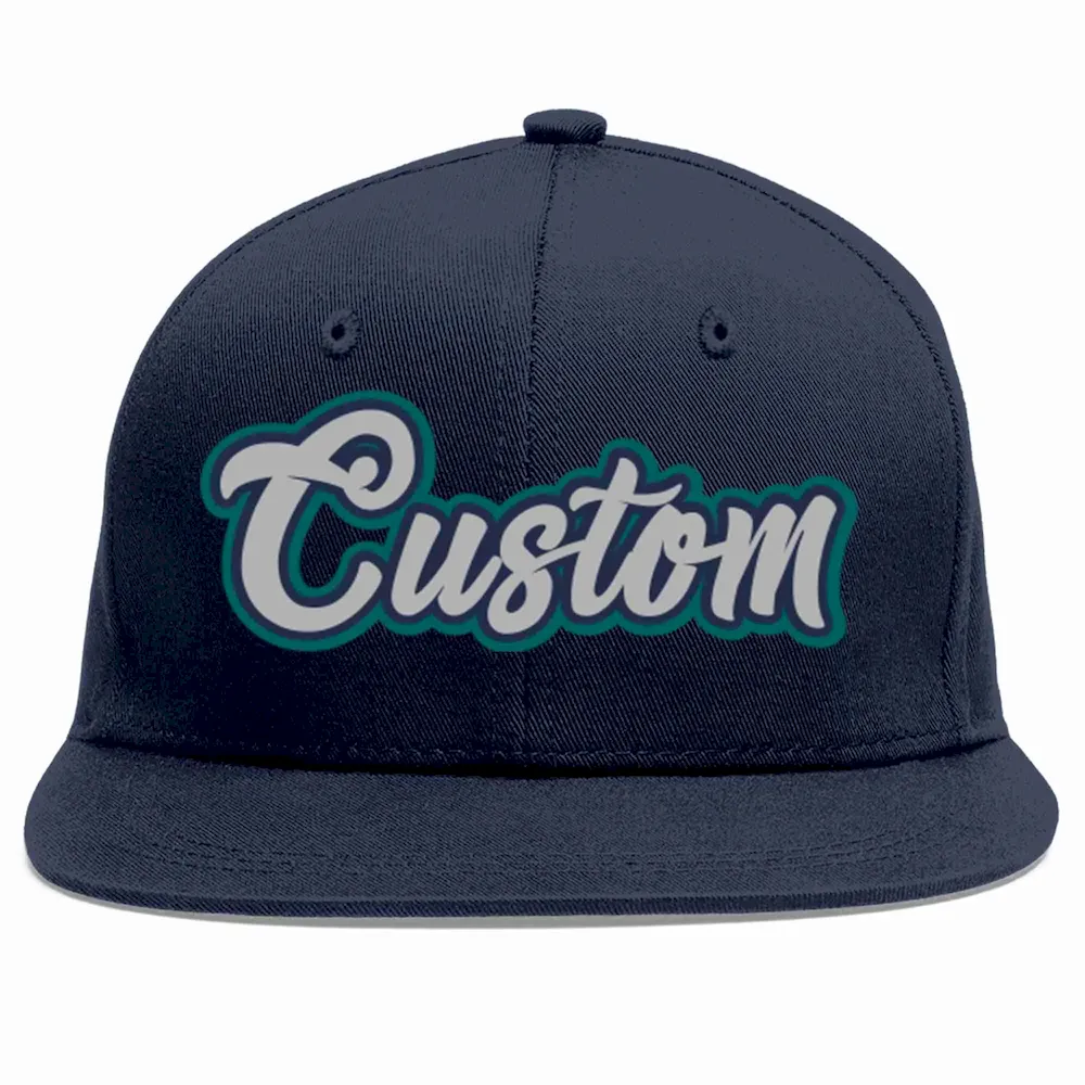Custom Navy Gray-Navy Casual Sport Baseball Cap