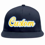 Custom Navy Gold-White Casual Sport Baseball Cap