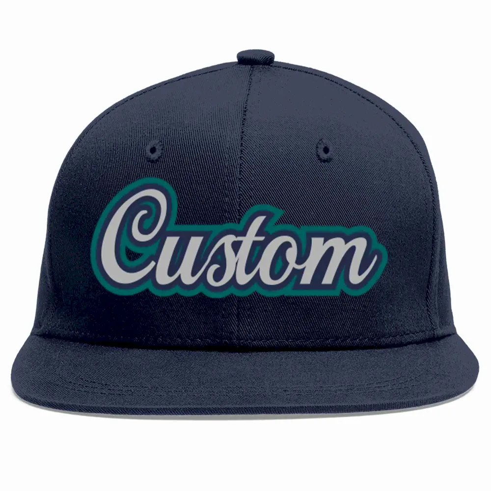 Custom Navy Gray-Navy Casual Sport Baseball Cap
