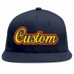 Custom Navy Vintage USA Flag-Gold Casual Sport Baseball Cap