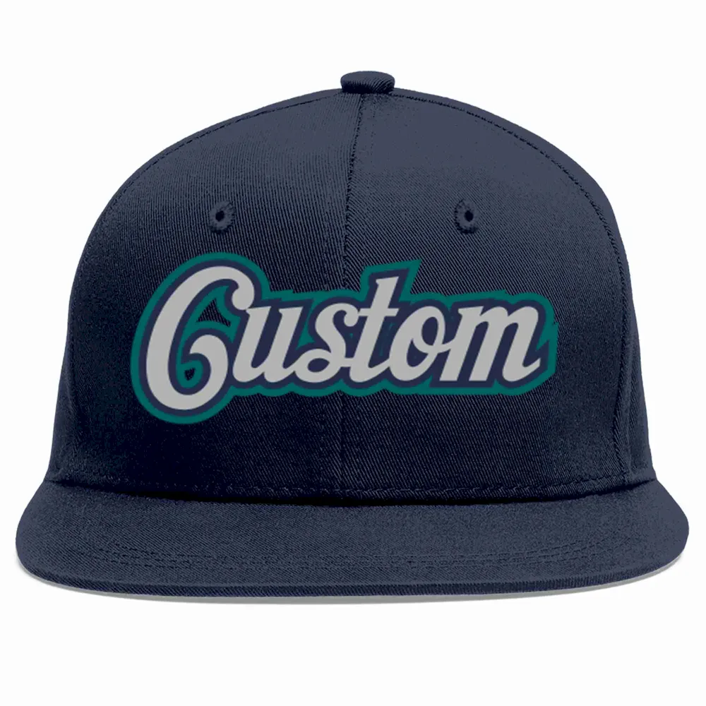 Custom Navy Gray-Navy Casual Sport Baseball Cap