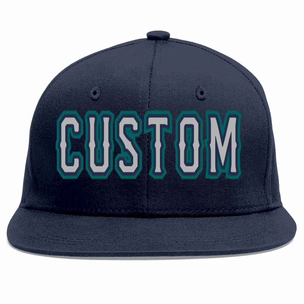 Custom Navy Gray-Navy Casual Sport Baseball Cap