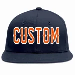 Custom Navy Yellow-White Casual Sport Baseball Cap