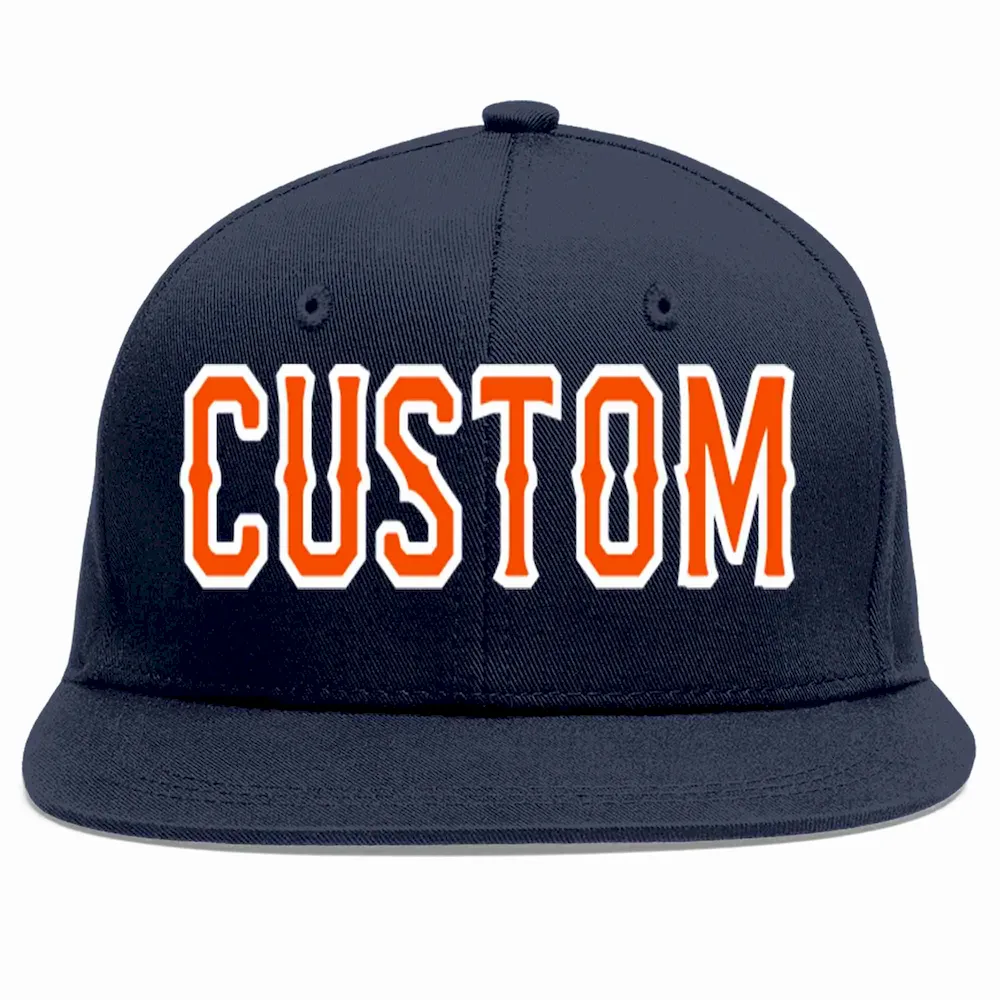 Custom Navy Yellow-White Casual Sport Baseball Cap