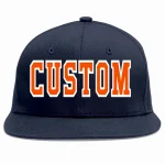 Custom Navy Orange-White Casual Sport Baseball Cap