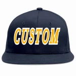 Custom Navy Yellow-White Casual Sport Baseball Cap