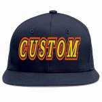 Custom Navy Vintage USA Flag-Gold Casual Sport Baseball Cap