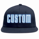 Custom Navy White-Light Blue Casual Sport Baseball Cap