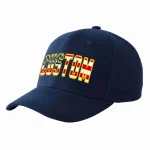 Custom Navy Vintage USA Flag-Gold Curved Eaves Sport Baseball Cap Design for Men/Women/Youth