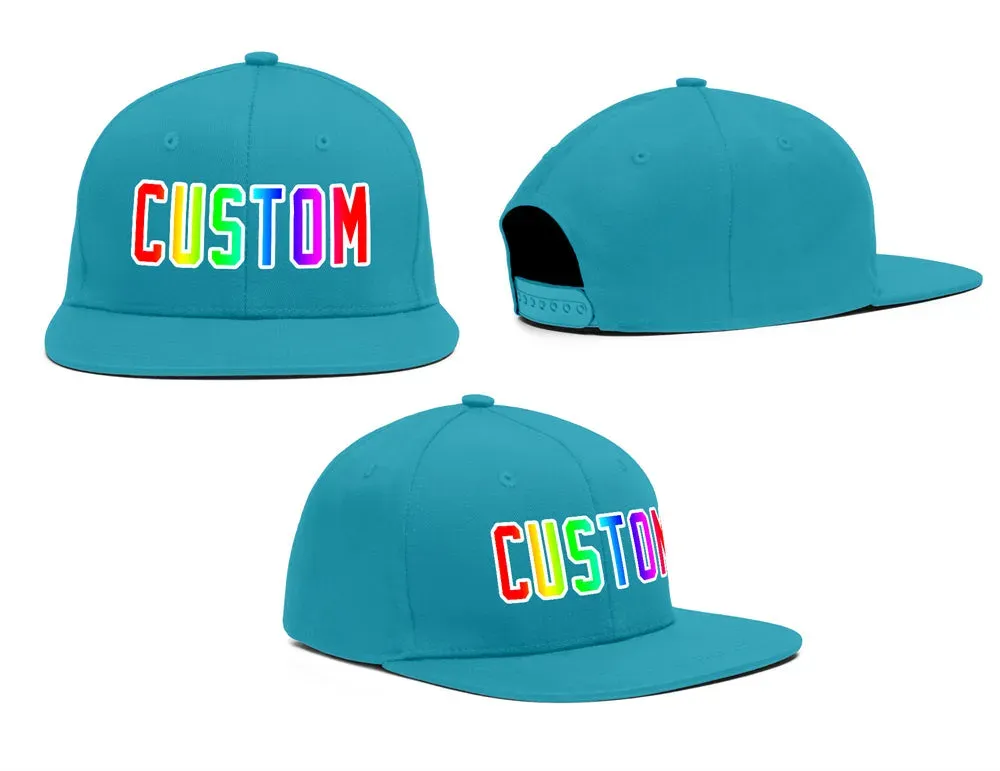 Custom Aqua Gradient Casual Sport Baseball Cap