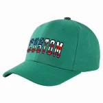 Custom Light Green Vintage USA Flag-Gold Curved Eaves Sport Baseball Cap Design for Men/Women/Youth