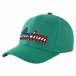 Custom Light Green Kelly Green-Gold Curved Eaves Sport Baseball Cap Design for Men/Women/Youth
