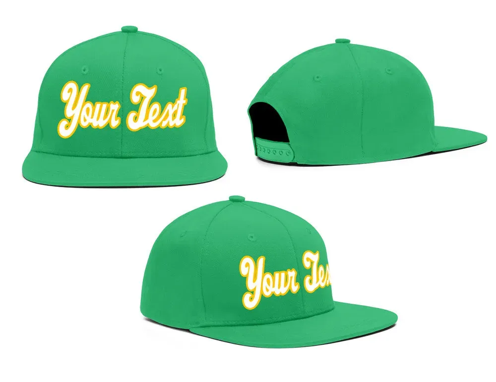 Custom Green Yellow-White Casual Sport Baseball Cap
