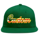 Custom Green Vintage USA Flag-Gold Flat Eaves Sport Baseball Cap