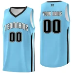 Custom Light Blue White-Classic Tops Mesh Sport Basketball Jersey
