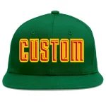 Custom Green Pink-White Flat Eaves Sport Baseball Cap