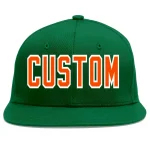 Custom Green Old Gold-Black Flat Eaves Sport Baseball Cap