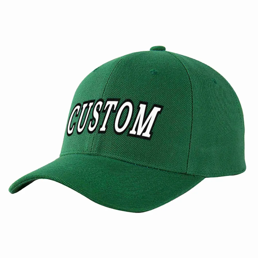 Custom Green Gray-White Curved Eaves Sport Baseball Cap Design for Men/Women/Youth