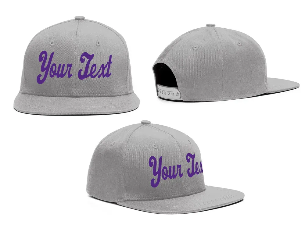 Custom Gray Purple Casual Sport Baseball Cap