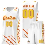 Custom Cream Personalized Tiger Claw Pattern Sports Uniform Basketball Jersey