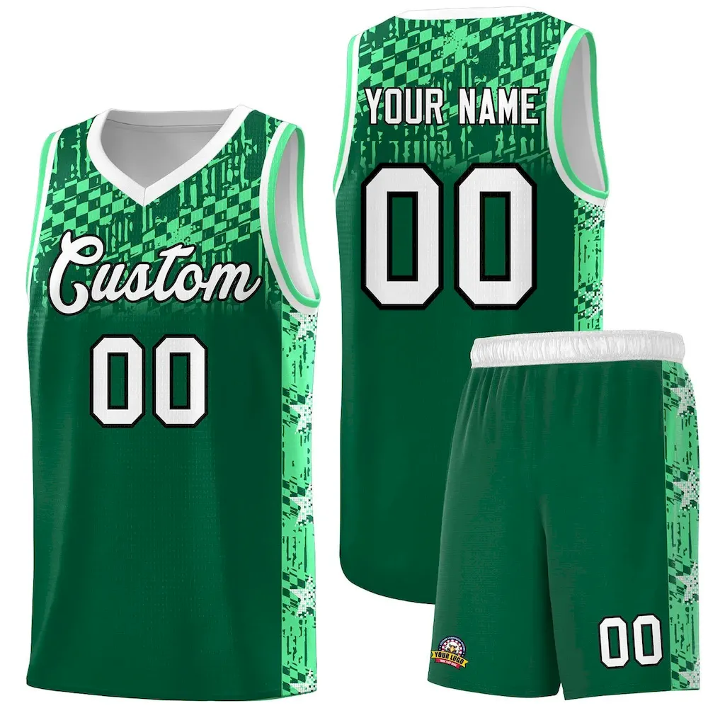 Custom Orange Mosaic Stars Pattern Sports Uniform Basketball Jersey