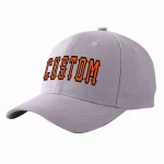 Custom Gray Orange-Black Curved Eaves Sport Baseball Cap Design for Men/Women/Youth