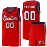 Custom Red Personalized Honeycomb Pattern Sports Uniform Basketball Jersey