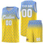 Custom Light Blue Pink Gradient Start Pattern Basketball Jersey Sets