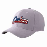 Custom Gray Vintage USA Flag-Gold Curved Eaves Sport Baseball Cap Design for Men/Women/Youth