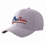 Custom Gray Vintage USA Flag-Gold Curved Eaves Sport Baseball Cap Design for Men/Women/Youth