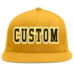 Custom Gold Black-Gold Flat Eaves Sport Baseball Cap