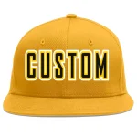 Custom Gold Black-Gold Flat Eaves Sport Baseball Cap