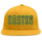 Custom Gold Navy-Gold Flat Eaves Sport Baseball Cap