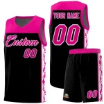 Custom Black Side Pattern Sports Uniform Basketball Jersey