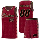 Custom Crimson Side Blocks Sports Uniform Basketball Jersey