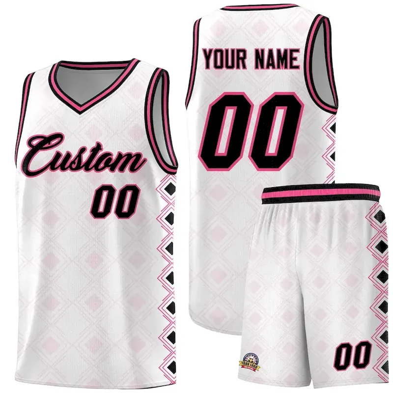 Custom White Side Blocks Sports Uniform Basketball Jersey