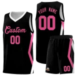 Custom Black Side Rhombus Graffiti Pattern Sets Basketball Jersey