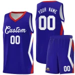 Custom Royal Side Rhombus Graffiti Pattern Sets Basketball Jersey