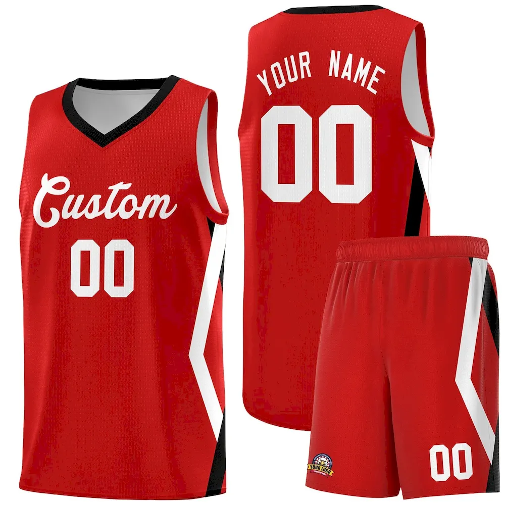 Custom White Side Rhombus Graffiti Pattern Sets Basketball Jersey