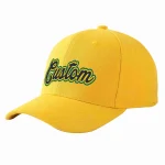 Custom Gold Navy-Gold Curved Eaves Sport Baseball Cap Design for Men/Women/Youth