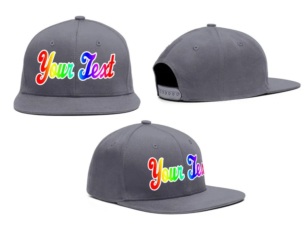 Custom Dark Gray Gradient Casual Sport Baseball Cap