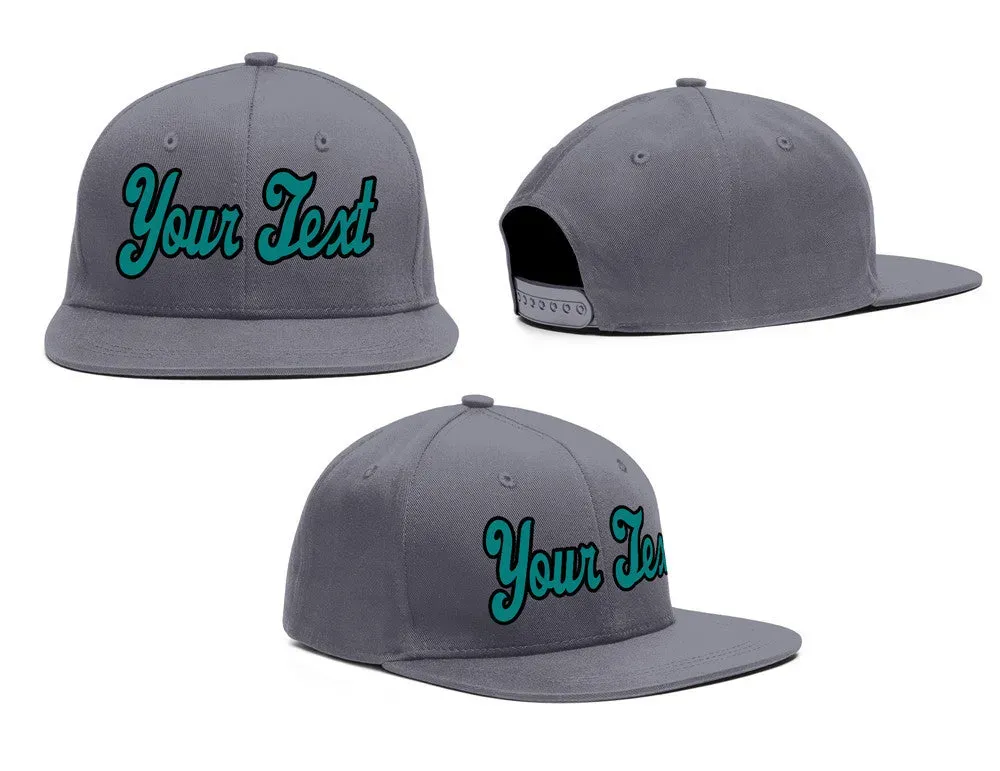 Custom Dark Gray Green Casual Sport Baseball Cap