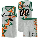 Custom Gray Boomerang Pattern Sets Basketball Jersey