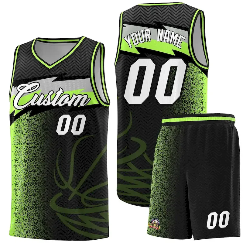 Custom Black Dot Scatter Graffiti Pattern Sports Uniform Basketball Jersey