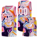 Custom Pink Fluid Painting Pattern Sports Uniform Basketball Jersey
