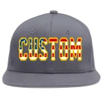 Custom Dark Gray Vintage USA Flag-Gold Flat Eaves Sport Baseball Cap
