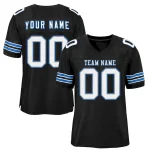 Custom Black White-Panther Blue Classic Style Mesh Authentic Football Jersey